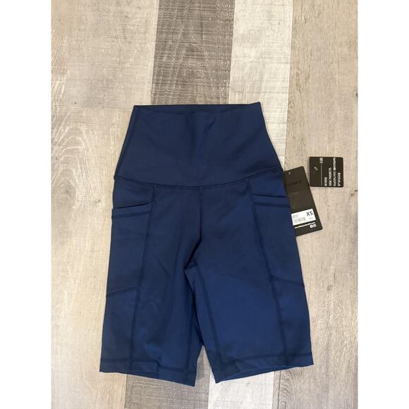 90 Degree by Reflex Bike Shorts Womens XS Lux Hi Rise Side Pockets Athletic Yoga - Picture 1 of 8